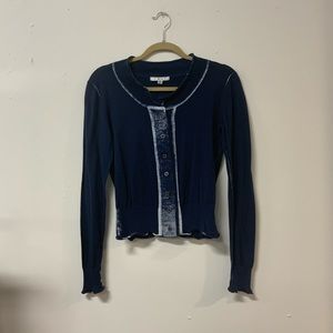 Cabi (S) navy ty day cardigan